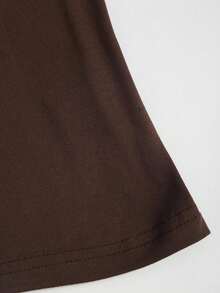 Sweetra Vintage Y2K Sequin Patchwork Slim Fit Racerback Tank Top For Women - Coffee Brown - View 3