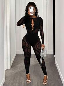 BamGleam Halloween Women Unitards Fall Cloth For Women - Black - View 4