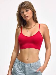 LOUNGEISTA 4件套女士无缝罗纹吊带聚拢文胸，性感舒适内衣文胸，运动文胸 - 彩色 - 查看 3