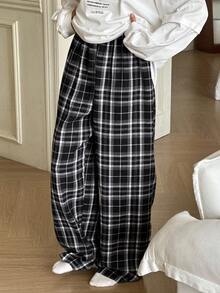 DAZY Teens/Youth Girls Casual Loose Plaid Pajamas/Loungewear, Autumn - Black - View 7