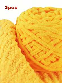 1/2/3/5 Rolls, Approx 90-100g/Pc Ice Bar Braided Single Strand Chunky Yarn For DIY Scarf, Bag, Slippers, Dolls, Blankets, Cushions, Plush Toys (Random Color)