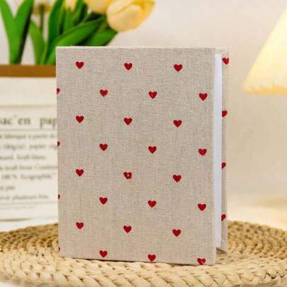 1pc100 Sheets 6 Inch Red Heart Album, 4 Sheets 6 Inch Large Inserts, 1 Sheet 6 Inch Plastic Wrap Scrapbook, Back To School, School Supplies, Large Instant Camera Album, Heart Shape, Back To School, School Supplies