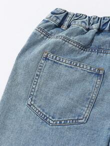 Sparklyn Tween-Mädchen Lässig Distressed Bestickter Gerade Bein Jeans Jeans Gänseblümchen Jeans Distressed Kleine Gänseblümchen Bestickter Weiter Bein Jeans Erdbeere Blumen Jeans Ästhetische Denim Rock Anzüge Brunch