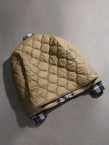 PAVTROS 男士秋冬时尚格子二合一羽绒服 浅棕色绗缝夹克 男士绗缝夹克 男士轻薄夹克 绗缝夹克 男士外套 男士浅棕色夹克 男士休闲夹克 - 咖啡棕 - 查看 2