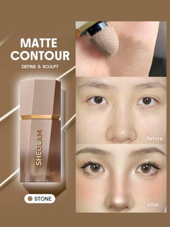 SHEGLAM Sun Sculpt Liquid Contour-Stone Contour Liquid Non-Greasy Long Lasting Natural Bronzer Contouring Weightless Contour Brand Beauty Makeup Face Paint Cosmetic For Women Girls Perfect For Fall Winter Ideal For Y2K Fancy Fashion Suitable For Birthday Christmas Present Party Ready Best Color