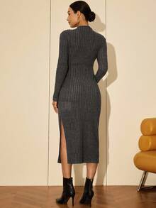 MaterniWear Maternity Casual Side Slit Ribbed Knit Dress, Autumn Maternity Dress Knitted Maternity Dress Maternity Clothes Winter Ribbed Maternity Dress  Winter Dresses For Women