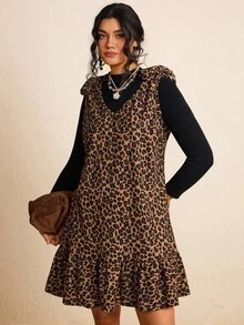 SHEIN LUNE 加大码女式碎花肩部休闲夏装波西米亚风夏季波西米亚风复古风女式夏季服装春假狂欢装节日春假服装