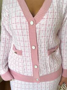 Flirla Fashionable White Round Neck Long Sleeve & Mini Skirt Set, Autumn/Winter Fall Cloth For Women - Multicolor - View 7