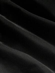 SHEIN MOD 女式优雅纯色 V 领系带喇叭袖荷叶边透明衬衫 - 黑色 - 查看 8