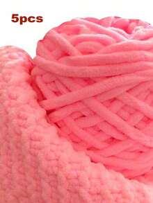 1/2/3/5 Rolls, Approx 90-100g/Pc Ice Bar Braided Single Strand Chunky Yarn For DIY Scarf, Bag, Slippers, Dolls, Blankets, Cushions, Plush Toys (Random Color)