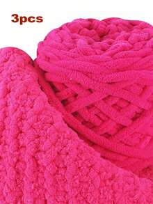 1/2/3/5 Rolls, Approx 90-100g/Pc Ice Bar Braided Single Strand Chunky Yarn For DIY Scarf, Bag, Slippers, Dolls, Blankets, Cushions, Plush Toys (Random Color)