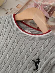 Souflis Souflis 刺绣优雅针织长袖上衣和裙子两件套，适合居家、外出和聚会