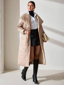 CLARA VERO Women's Warm Outdoor Casual Long Sleeve Winter Coats - Beige - View 3