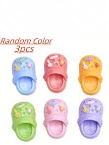 SHEIN 3/6/9/12pcs/Cartoon Slippers Accessories, Cute Decorative Plastic Oval Accessories Set, Fun Whiteboard And Office Accessories, Perfect For Home Decoration Gifts On Thanksgiving, Christmas, And Halloween