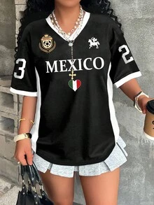 Rovax Back To School/College Style Mexican Casual Fashion Graphic T-Shirt