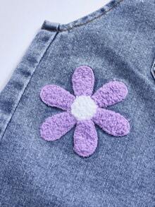 SHEIN Baby Girls' Washed Denim Bib Pants, Floral Print Loose Jumpsuit Cute Toddler Girl Overalls Baby Girl Jeans Outfit Toddler Girl Denim Overalls Toddler Flower Jeans Purple Flower Toddler Outfit Purple Flower Baby Girl Festival Baby Girl Flower Jeans Purple Flower Jeans Outfit Girls Denim Overalls With Flowers Toddler Girl Jeans With Flowers Toddler Flower Overalls Fall Winter Toddler Jean With Flowers Purple Girl Outfits Babygirl Outfits Violet Cute Girl Outfits Lilac Toddler Outfit