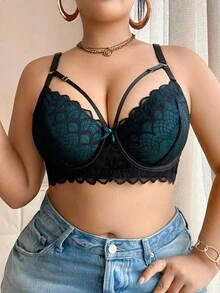 SHEIN Áo ngực có gọng ren gợi cảm cỡ lớn dành cho nữ - Nhiều màu - Xem 4