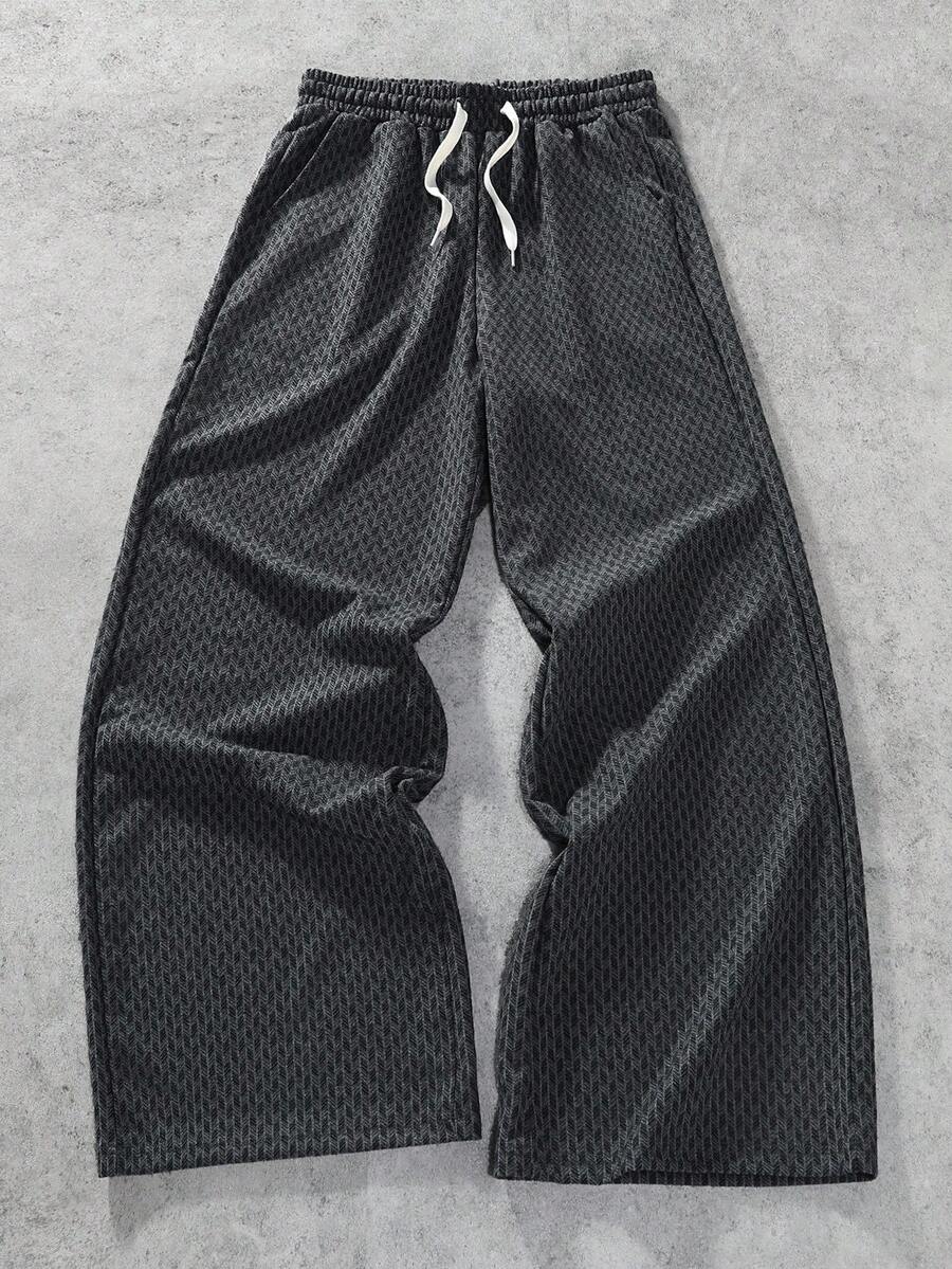 Manfinity EMRG Casual Outdoor Loose Drawstring Wide Leg Men Sweatpants