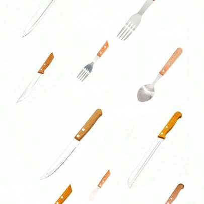 Cirelle 1pc סכין שף, ידית עץ נירוסטה כלי מטבח מקצועיים עמידים כלי אוכל חיוניים בישול ביתי מסעדה שימוש משפחתי איכות פרימיום עמיד לאורך זמן כלי לשיפור חוויית הבישול הביתית חיוניות בישול חובה סט שדרוג כלי מטבח