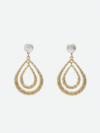 Opalesca Orecchini pendenti minimalisti ed eleganti placcati in oro 18K, adatti per lo stile Y2K, mamme, donne, ragazze, autunno, inverno, festival, vacanze, vecchio denaro, Ognissanti