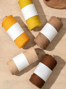 160克/卷蕾丝钩针纱棉麻线粗麻线圆股空心棉纱粗DIY帽子手工编织 - 彩色 - 查看 4