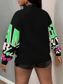 EURMUSE Pull en laine pour femmes, col rond, manches longues, épaules normales, avec logo, motif animal. Style décontracté et simple pour l'automne et l'hiver. - Multicolore - Voir 2