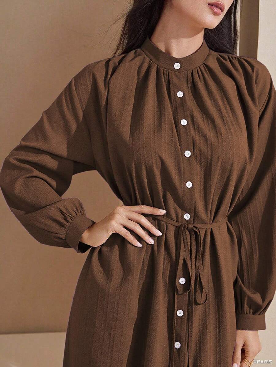 Graceveil Robe chemise à manches longues ample, décontractée, de couleur jaune crème, style été dopamine