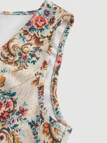 SHEIN MOD 复古宫廷公主金属纽扣背心，秋冬女装，背心，海滩，派对，返校节，早午餐女装，秋季婚礼宾客背心，优雅，复古背心，工作教师背心，老钱风格背心，90 年代服装，乡村核心，韩国时尚，邮轮女装，乡村上衣，文艺复兴博览会 - 彩色 - 查看 5