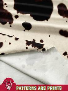 SHEIN EZwear 休闲简约圆领奶牛印花西部波西米亚风修身背心，适合夏季、度假、春假穿着 - 彩色 - 查看 3