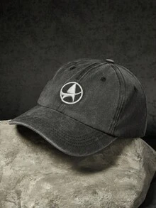 STAR TREK X SHEIN Fashionable Classic Casual All-Match Versatile Street Sports Embroidered Black & Grey Unisex Baseball Cap, Sun Protection Styling - Black - View 7