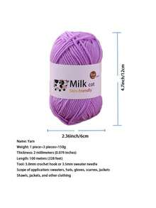 150g (Contains 3pcs) Soft Medium Thick Yarn For Handmade Knitting DIY Crafts, Handmade Gifts, Sweaters, Hats, Scarves - 彩色 - 查看 6