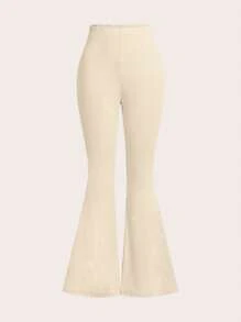 SHEIN EZwear 3pcs Women High Waist Bodycon Flared Pants Set, Suitable For Autumn And Winter