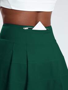 SHEIN Cheerettes Women's High Waist Comfortable Stretchy Green Athletic Skirt
