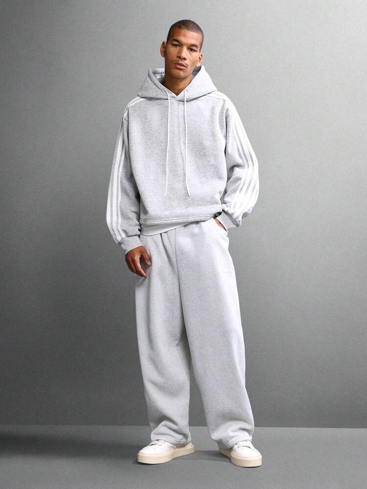Oversized Hoodie With Stripe Detail And Drawstring