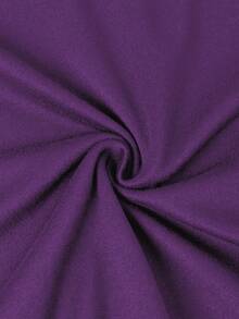 INAWLY Summer Casual Colorblock Letter & Number Print T-Shirt - Purple - View 7