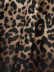 EMERY ROSE 大码休闲度假豹纹渐变泡泡袖衬衫夏季女装复活节波西米亚文艺复兴博览会婚礼宾客礼服女装母亲节简约时尚度假 - 彩色 - 查看 6