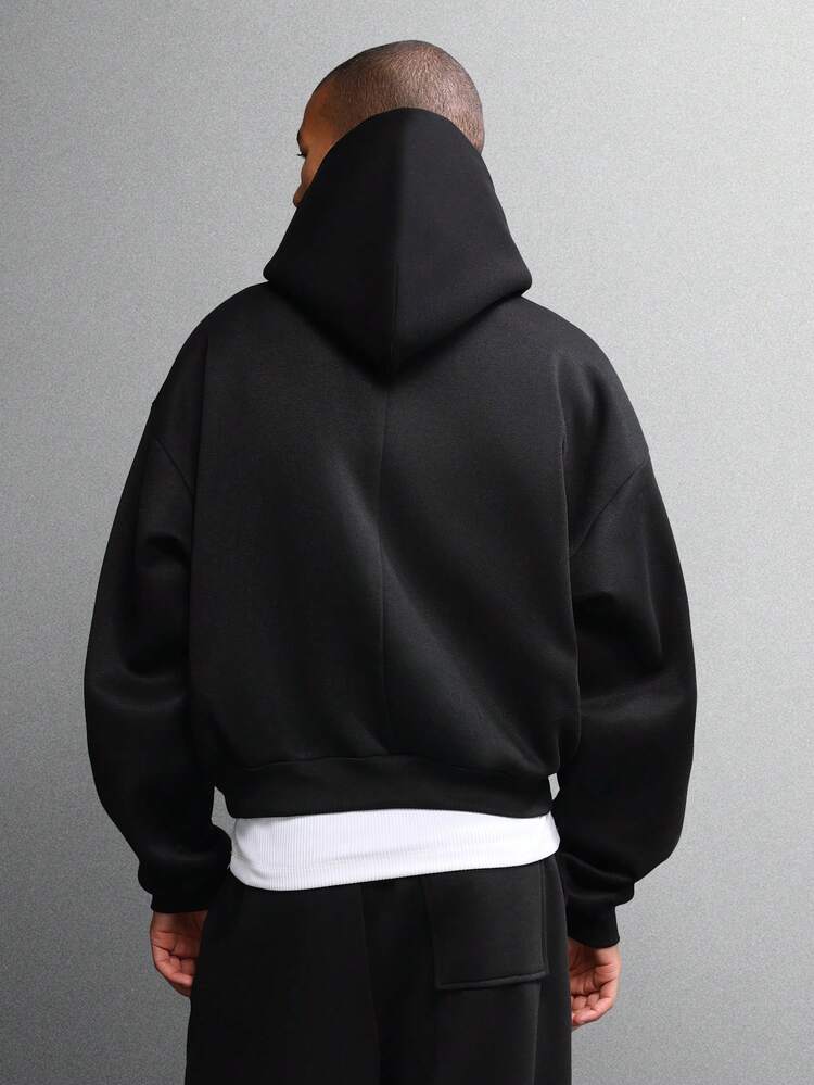 Cropped Heavyweight Hoodie With Centre Pocket