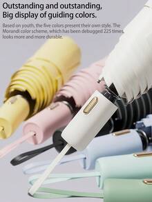 1pc Fully Automatic 16 Ribs Black Umbrella, Windproof Sun Protection Umbrella, UV Blocking Reverse Folding Compact Umbrella, Business Umbrella For One Person For School,Office,Household,Travel (Fabric Cover, Rib Color, And English Letter Pattern Design Randomly Assorted)