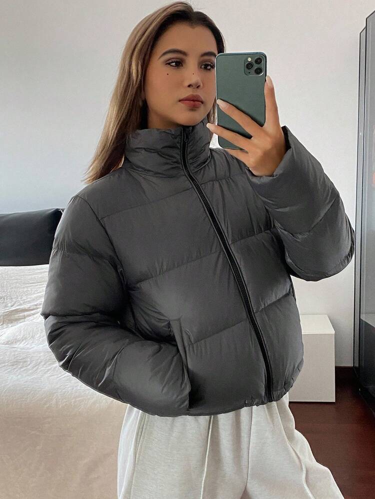 Women's Padded Coat Winter Coat, Stand Collar, Short, Thermal Lining, Thick, Loose Fit, European And American Style, Street Fashion Short Jacket, Winter