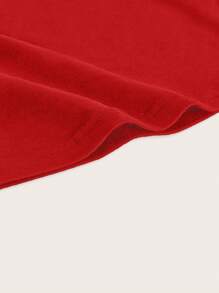 SHEIN EZwear Áo hai dây ôm sát dáng croptop màu trơn đơn giản dành cho nữ, thích hợp cho mùa hè - Màu Đỏ Sâu - Xem 4