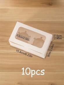 SHEIN 5 件/12 件 12 个带透明窗口的纸杯蛋糕盒 - 一次性糕点架，用于饼干、零食和甜点 - 非常适合日常家庭烘焙和派对学校用品食品袋食品盒适用于糖果巧克力饼干等。