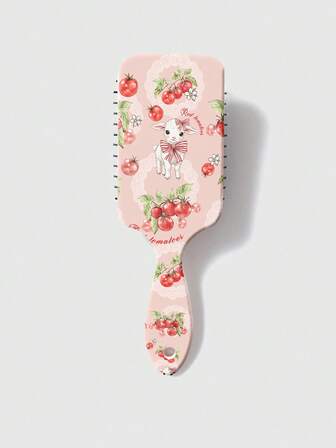 Kawaii Cartoon rosa süßes Fruchtmuster Luftkissen Massage Haarbürste, Anti-Haar Bürste