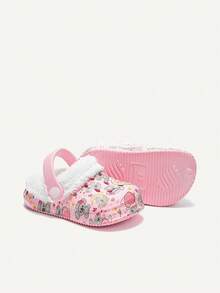 Cozy Pixies 1 Pair Girls Comfortable Fashion Casual Lightweight Cute Printed Anti-Slip Warm Thermal Lined Breathable Slip-On House Slippers, Pink - Pink - View 8