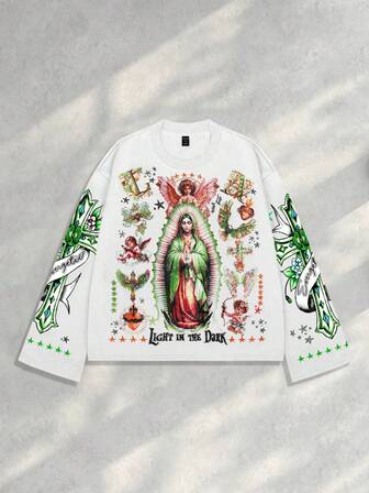 Street Life T-shirt à capuche imprimé gothique graphique pour homme, convient pour le printemps/été et l'automne