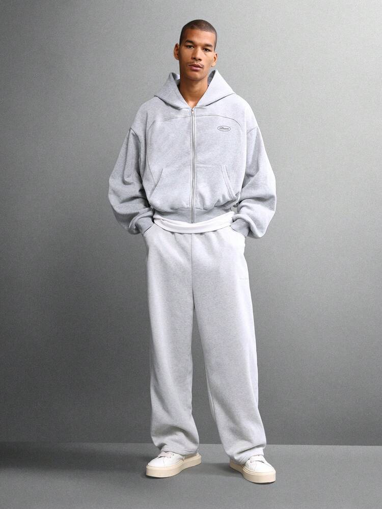 Felpa con cappuccio Essential Cropped Full Zip con tasca centrale