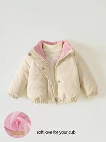 SHEIN Vintaside Kids 女婴秋冬外套休闲时尚保暖幼儿夹克