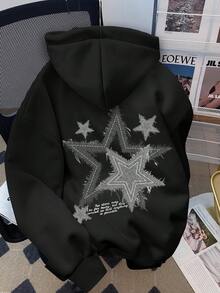 Sweatshirt Longgar Motif Pentagram Personalisasi untuk Remaja Perempuan, Hitam, Musim Dingin, Streetwear, Wisuda, Kembali ke Sekolah, Sweatshirt Gaya Punk Street Musim Gugur - MultiWarna - View 2