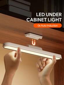 Zazumi LED Lights Lamp Under Cabinet Lighting With 3 Colors,Rechargeable Battery Powered Night Lights,Lighting Memory & Magnetic Base For Easy Stickless Installation For Stairs Kitchen Bathroom Bed,Cabinet & Wall Decor - White - View 1