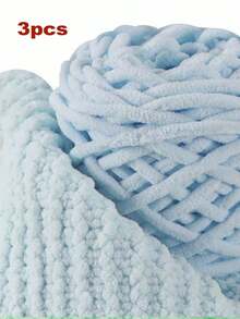 1/2/3/5 Rolls, Approx 90-100g/Pc Ice Bar Braided Single Strand Chunky Yarn For DIY Scarf, Bag, Slippers, Dolls, Blankets, Cushions, Plush Toys (Random Color)