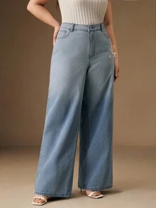 Anewsta Jeansy damskie w stylu rustykalnym z haftem w kolorze niebieskim - Niebieski - Zobacz 4